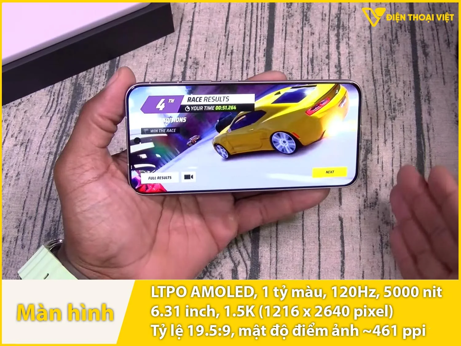 LTPO AMOLED 6,31 inch - 120Hz - 5000 nit