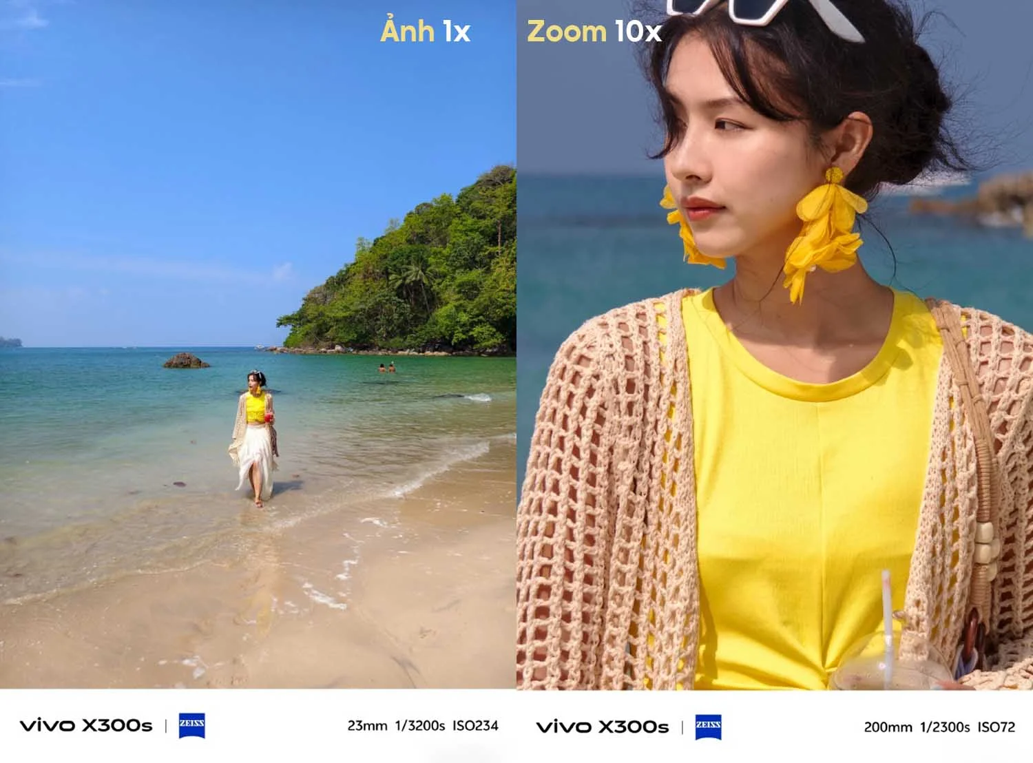 Ảnh chân dung chụp 1x và zoom gần