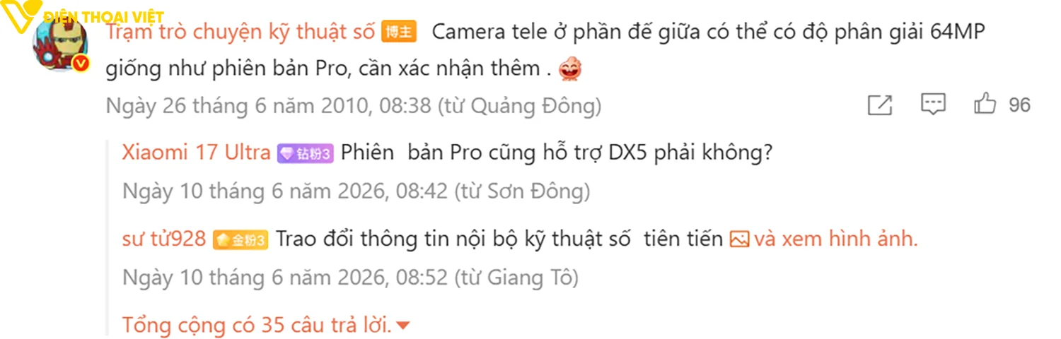Vivo X500e sở hữu camera chính 50MP, camera tele 64MP
