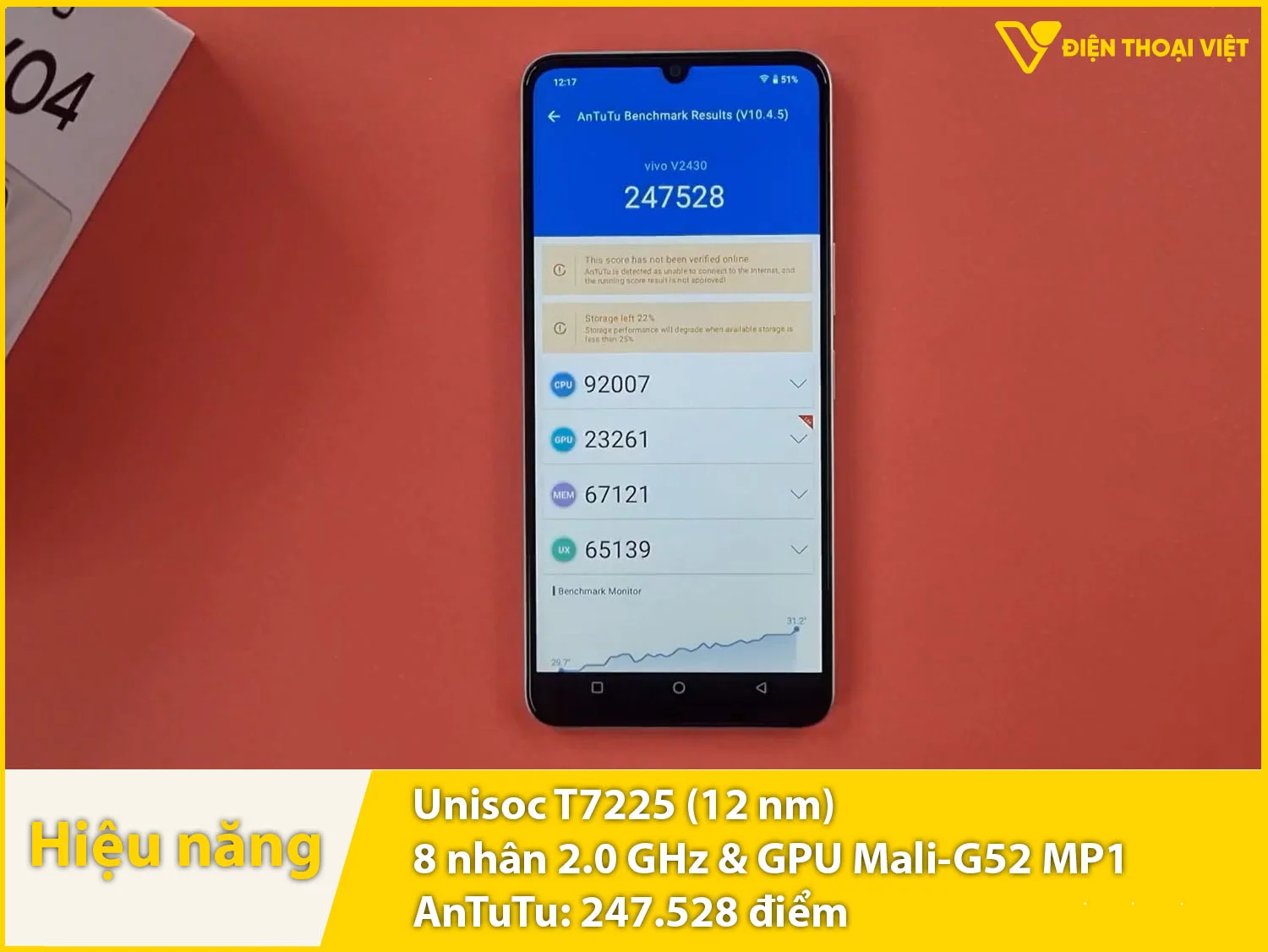 Hiệu năng khá mượt với 247.528 điểm AnTuTu