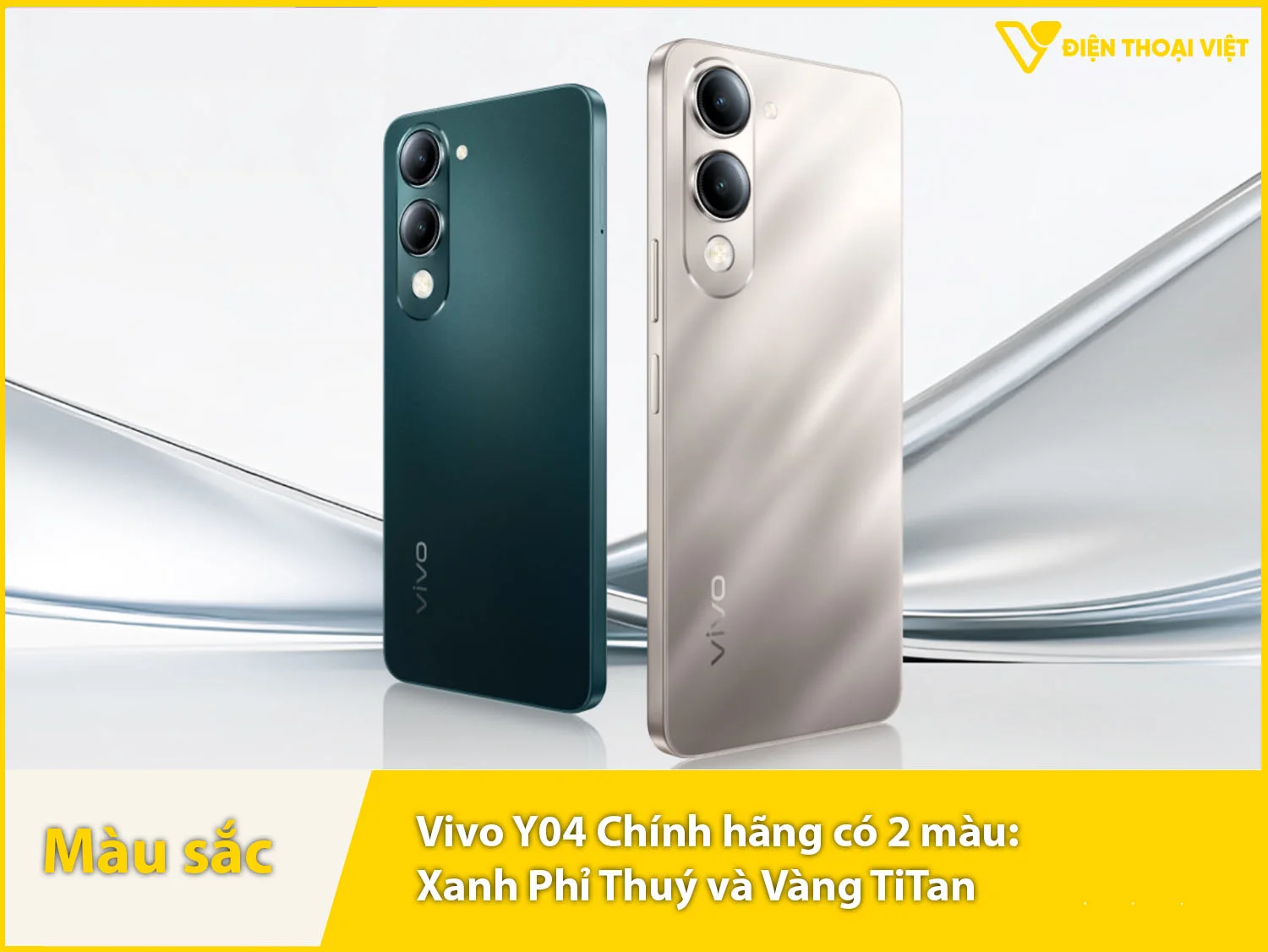 Vivo Y04 cung cấp các màu Xanh và Titan