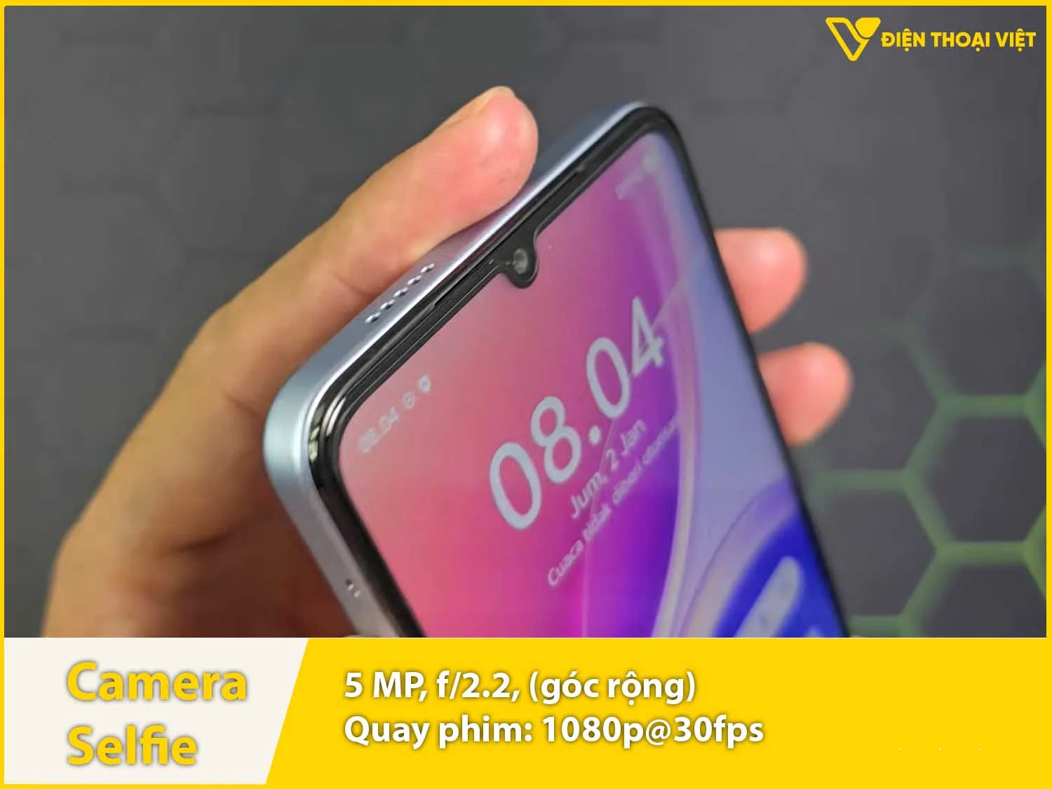 Camera selfie 5MP & Quay video 1080p
