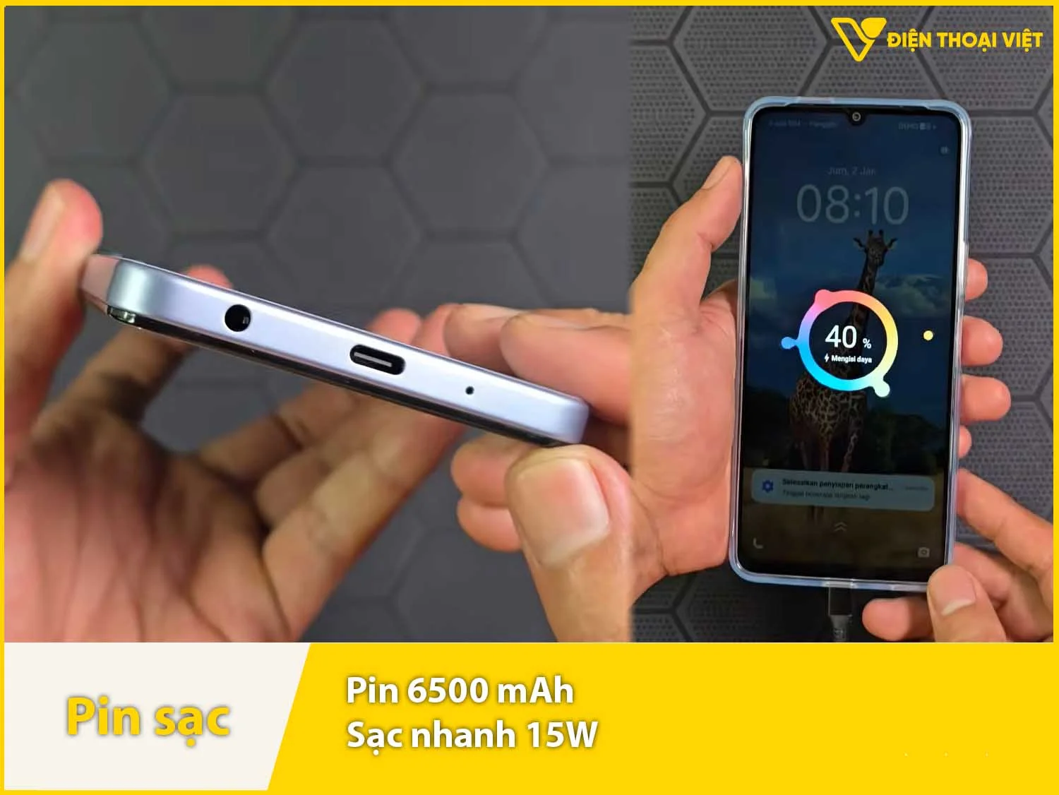 Pin 6500mAh & Sạc nhanh 15W
