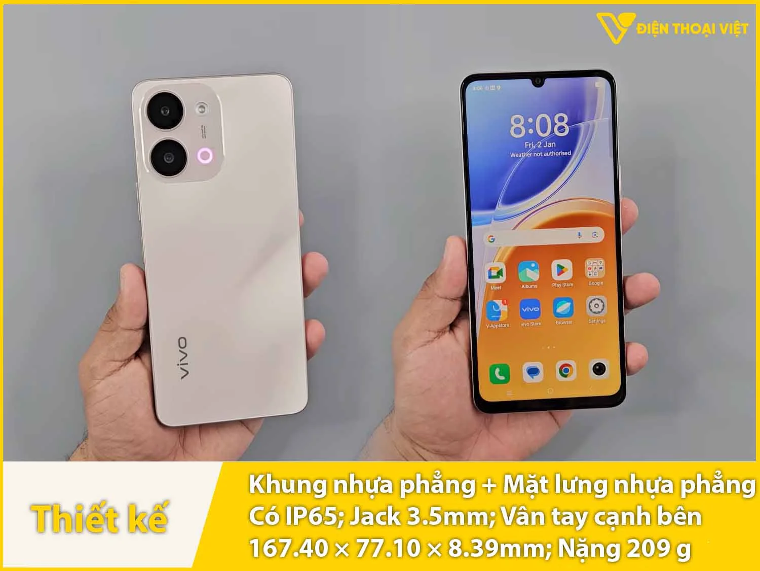 Thiết kế vuông vức & Chất liệu polymer