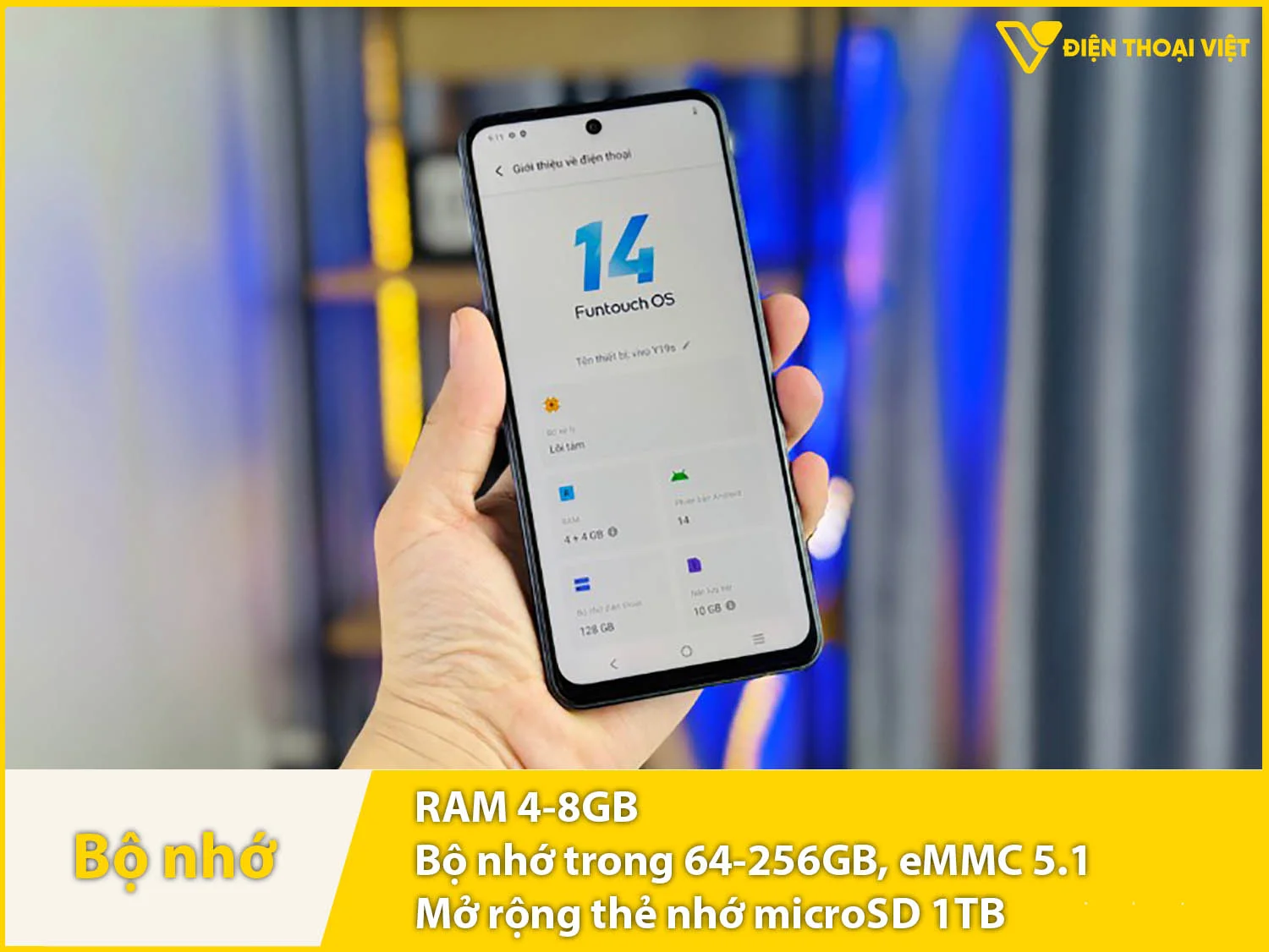 Vivo Y19s có RAM 4-8GB & Bộ nhớ trong 64-256GB