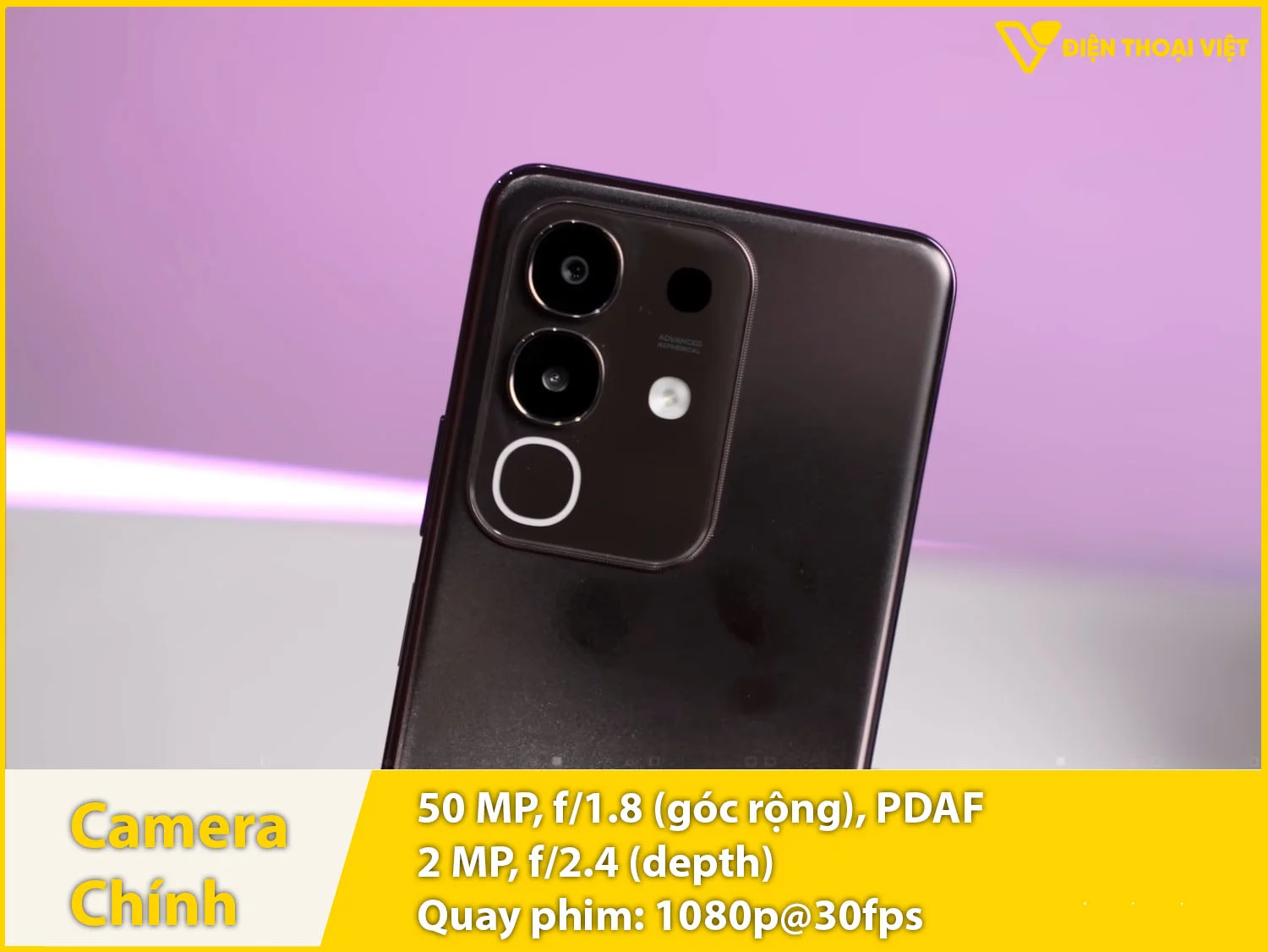 Camera 50MP & Quay video 1080p sắc nét