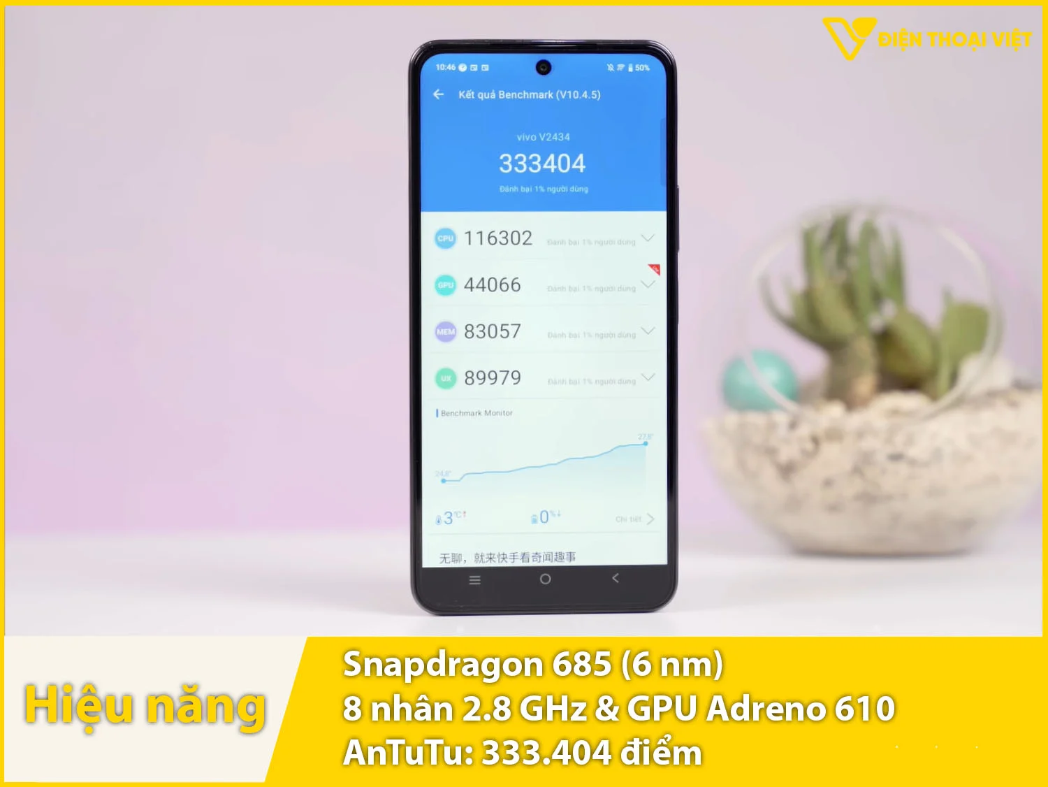 Hiệu năng mượt mà với 333.404 điểm AnTuTu