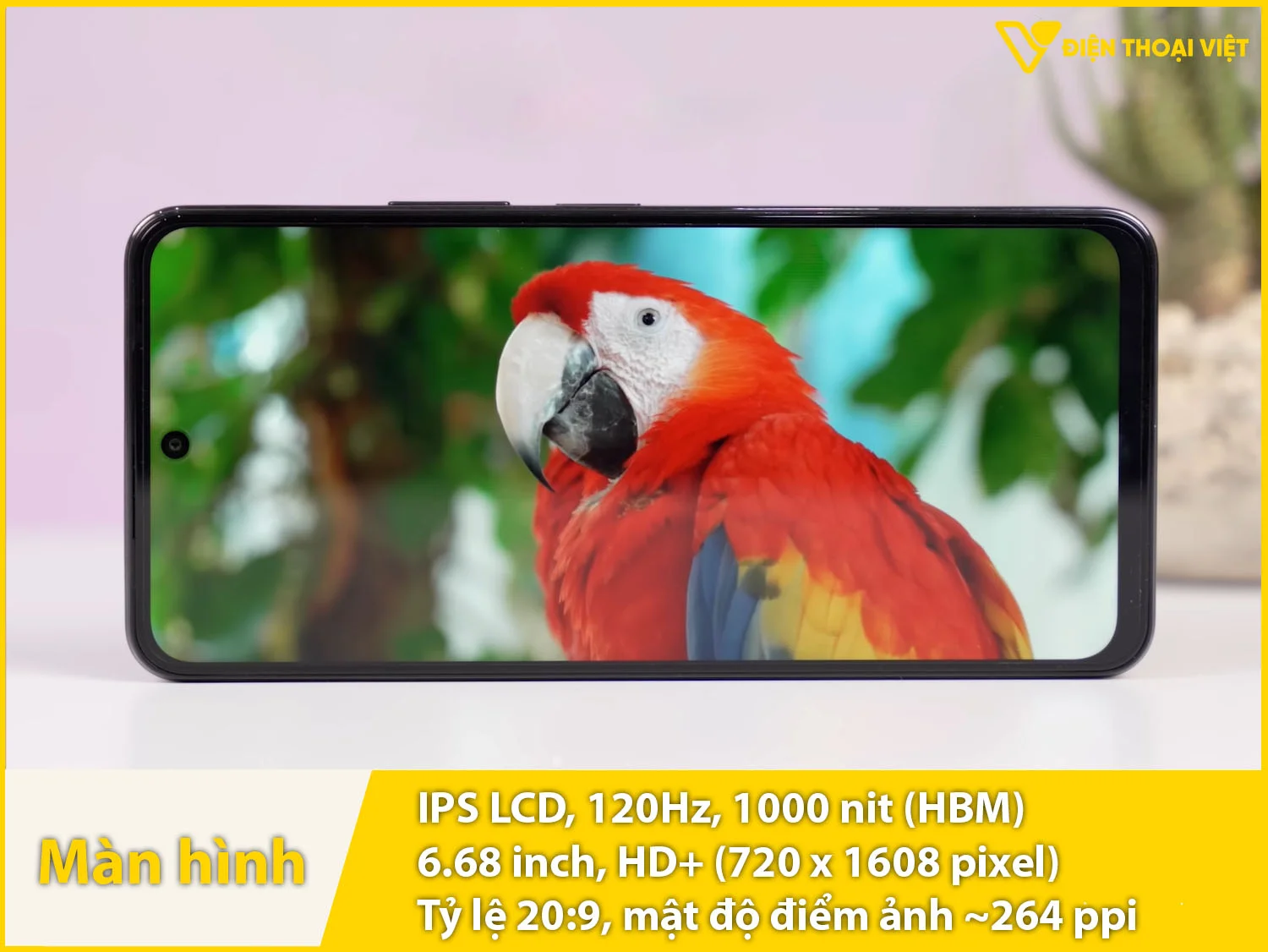 Màn hình IPS LCD 120Hz, độ sáng cao 1000nit cực cao