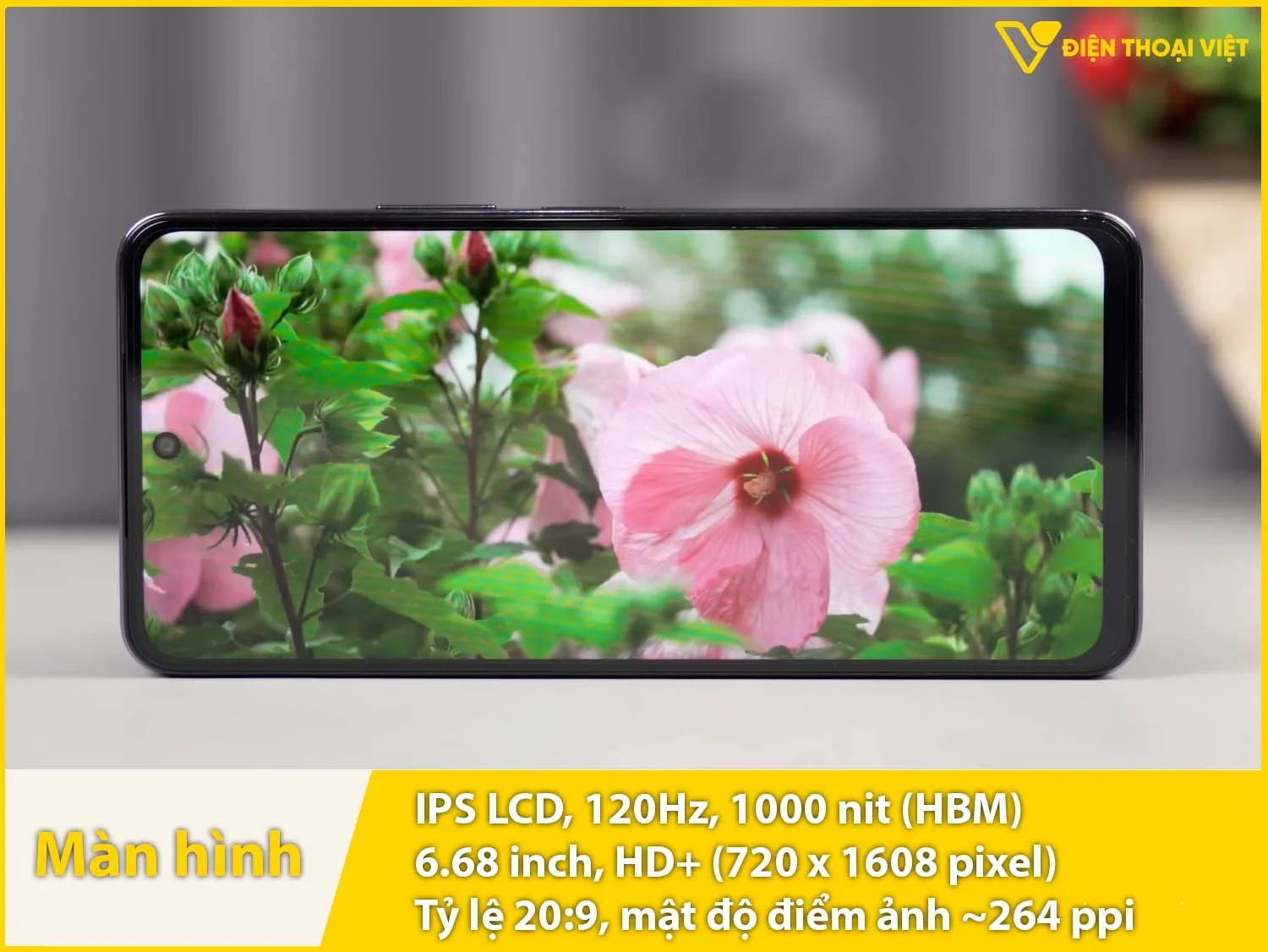 Màn hình 6,68 inch IPS LCD 120Hz 1000nit