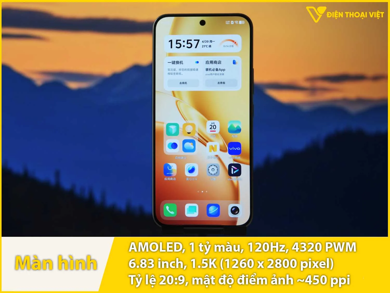 AMOLED 6,83 inch - 120Hz - 4320 PWM bảo vệ mắt