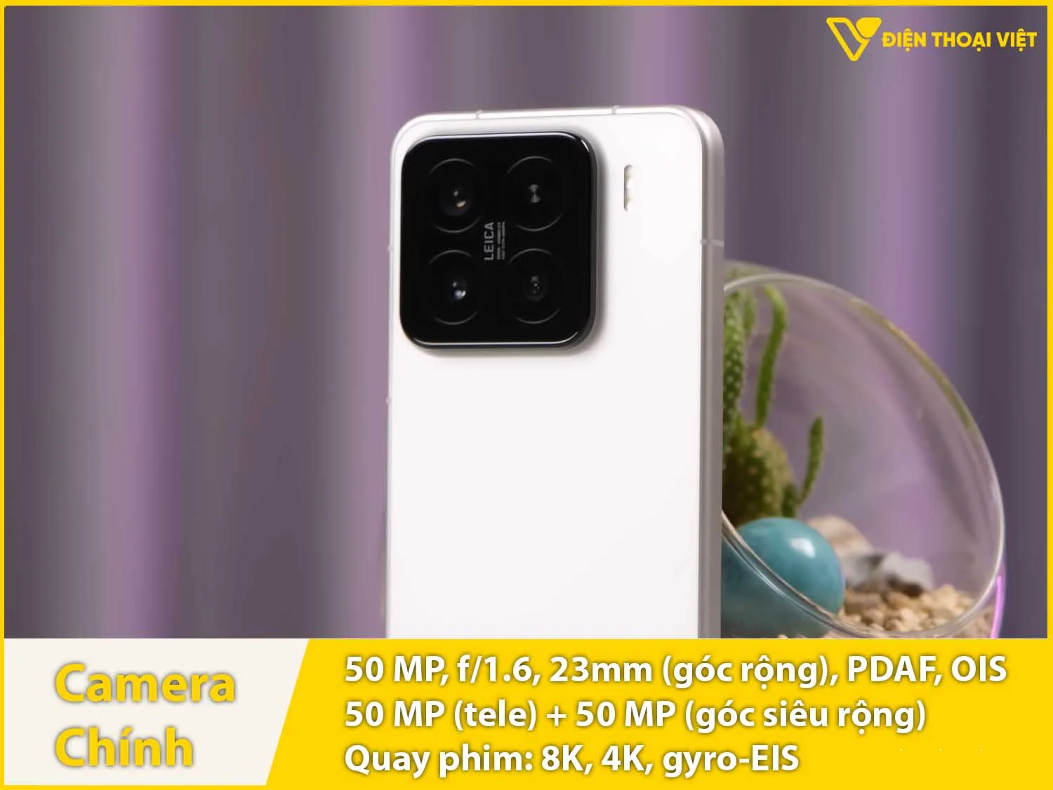 Camera Leica 50MP & Quay video 8K