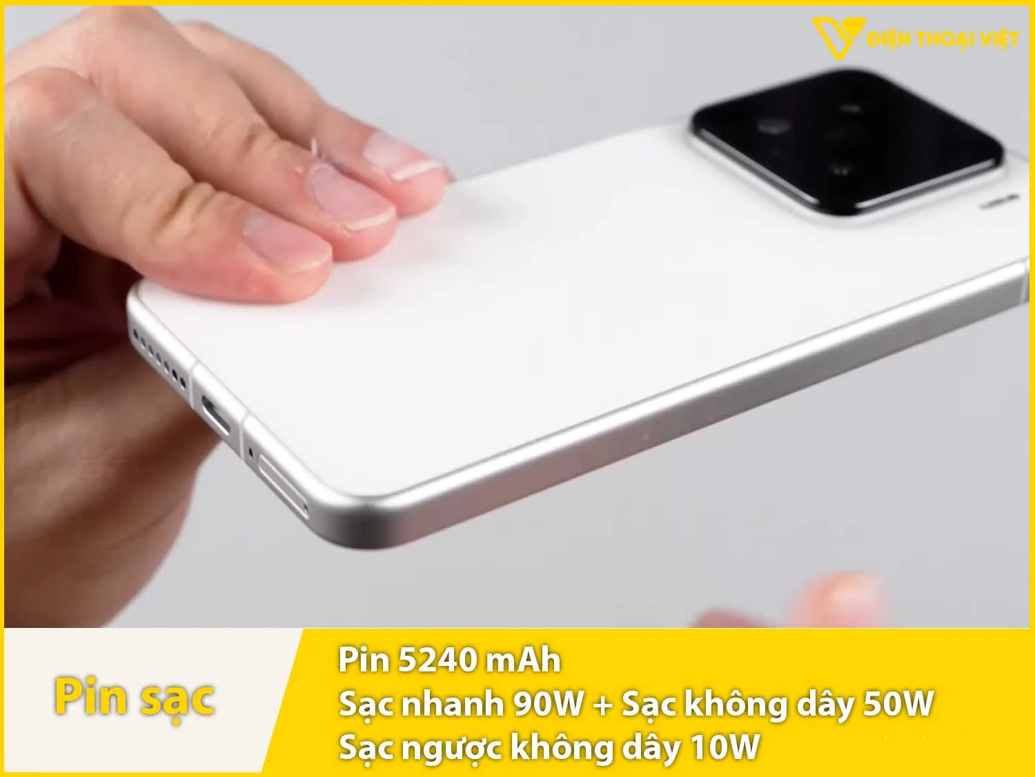 Pin 5240mAh & Sạc dây 90W, không dây 50W