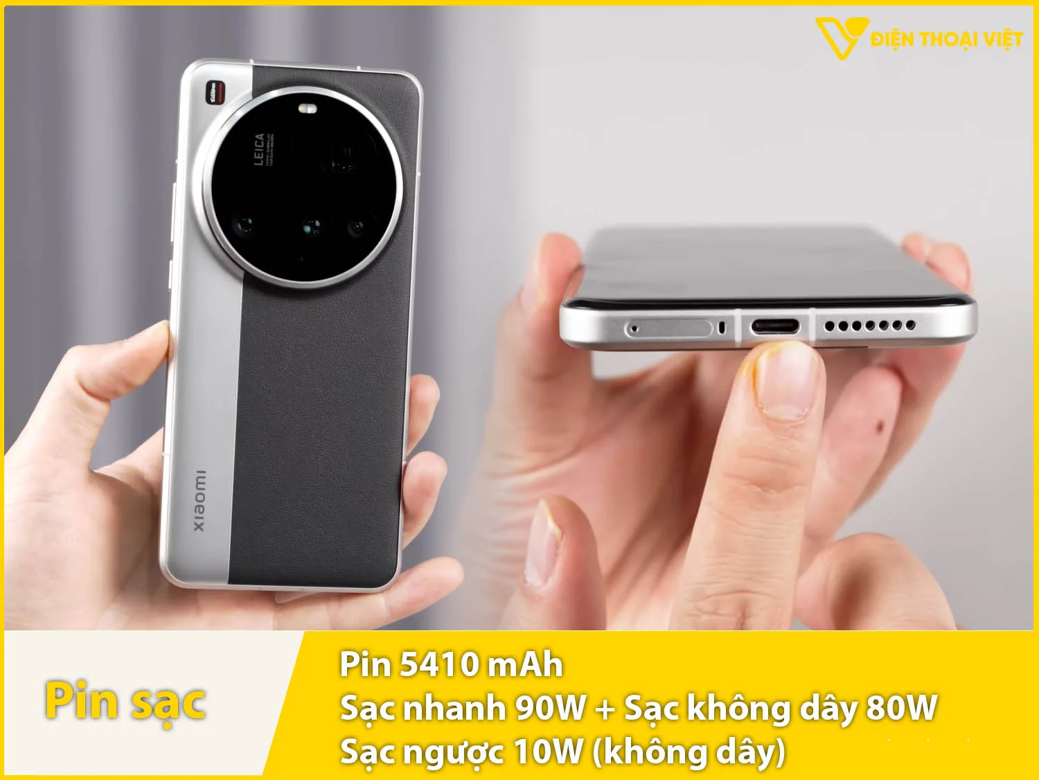 Pin 5410mAh đủ dùng 1 ngày & Sạc 90W, sạc không dây 80W