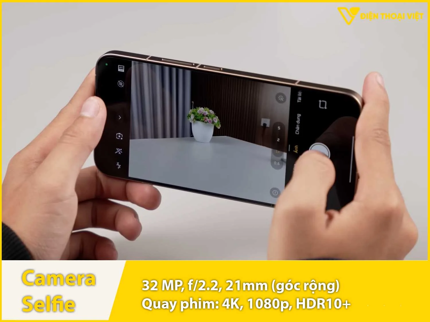 Camera selfie 32MP & Quay video 8K