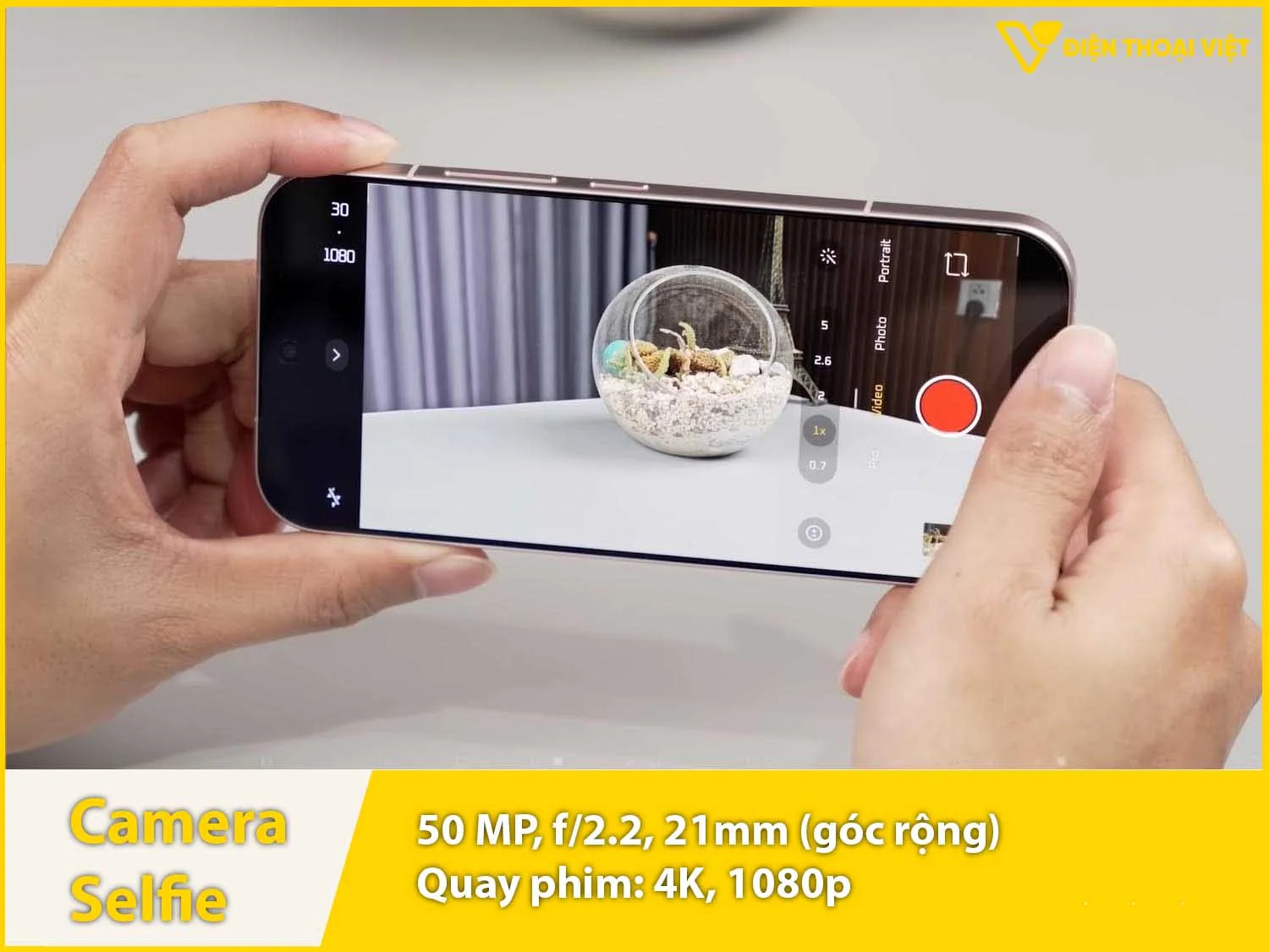 Camera selfie 50MP & Quay video 4K