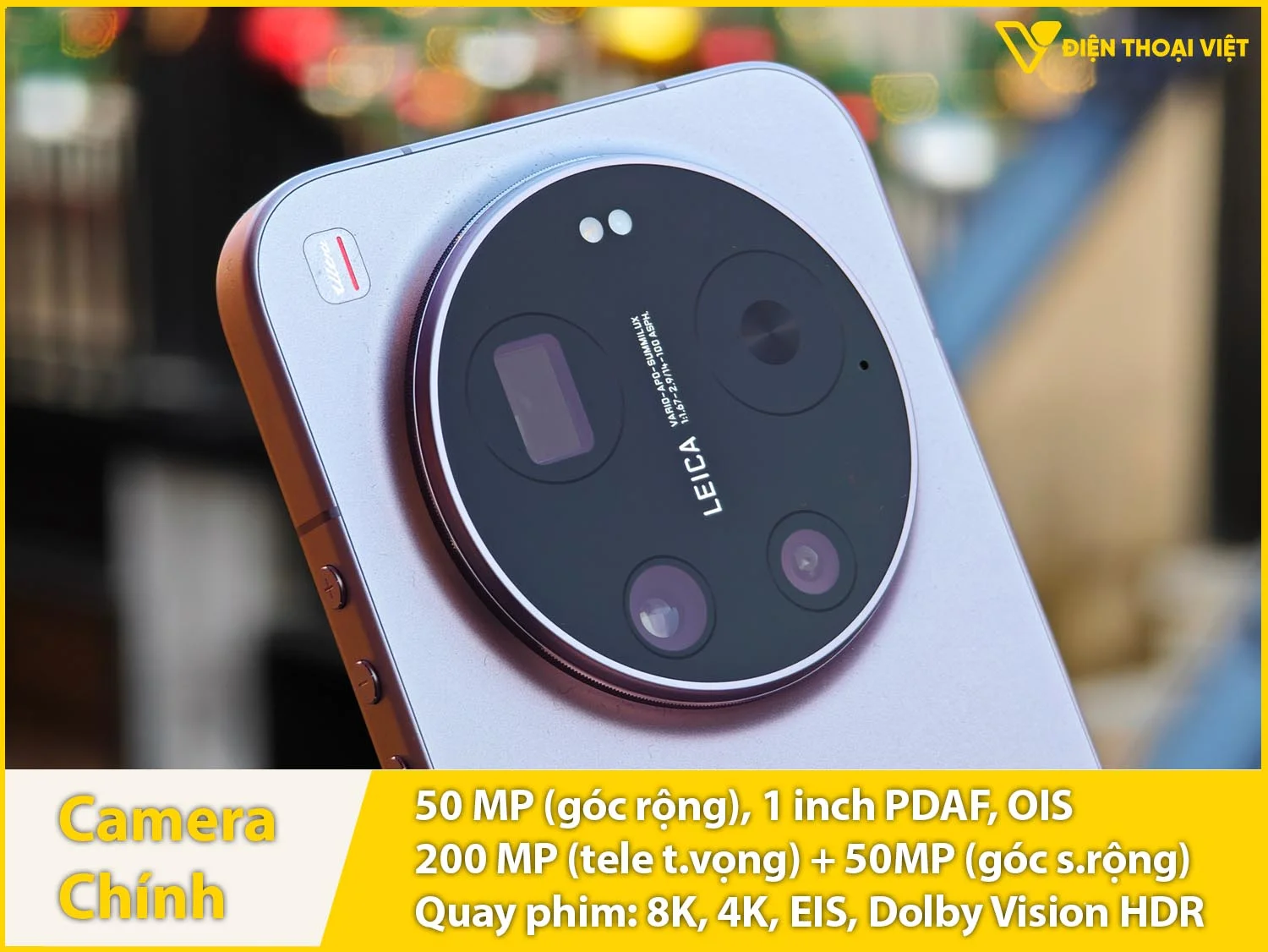 Camera chính 50MP 1 inch; tiềm vọng 200MP & Quay phim 8K