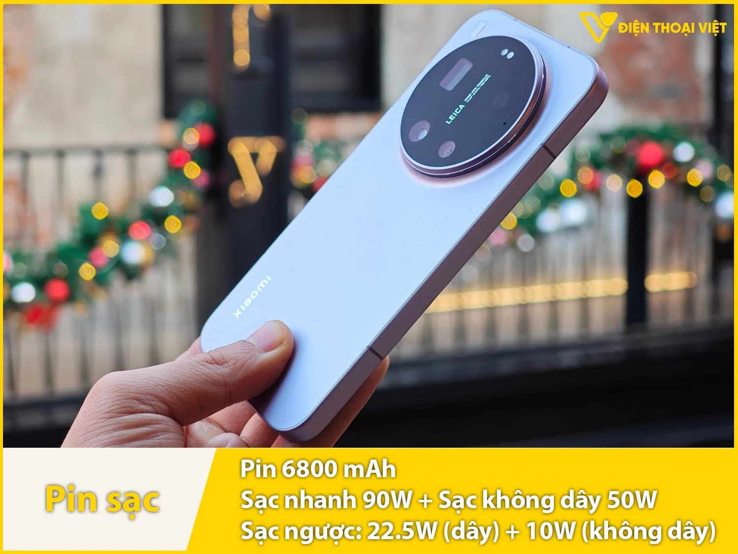 Pin 6800mAh & Sạc dây 90W, không dây 50W