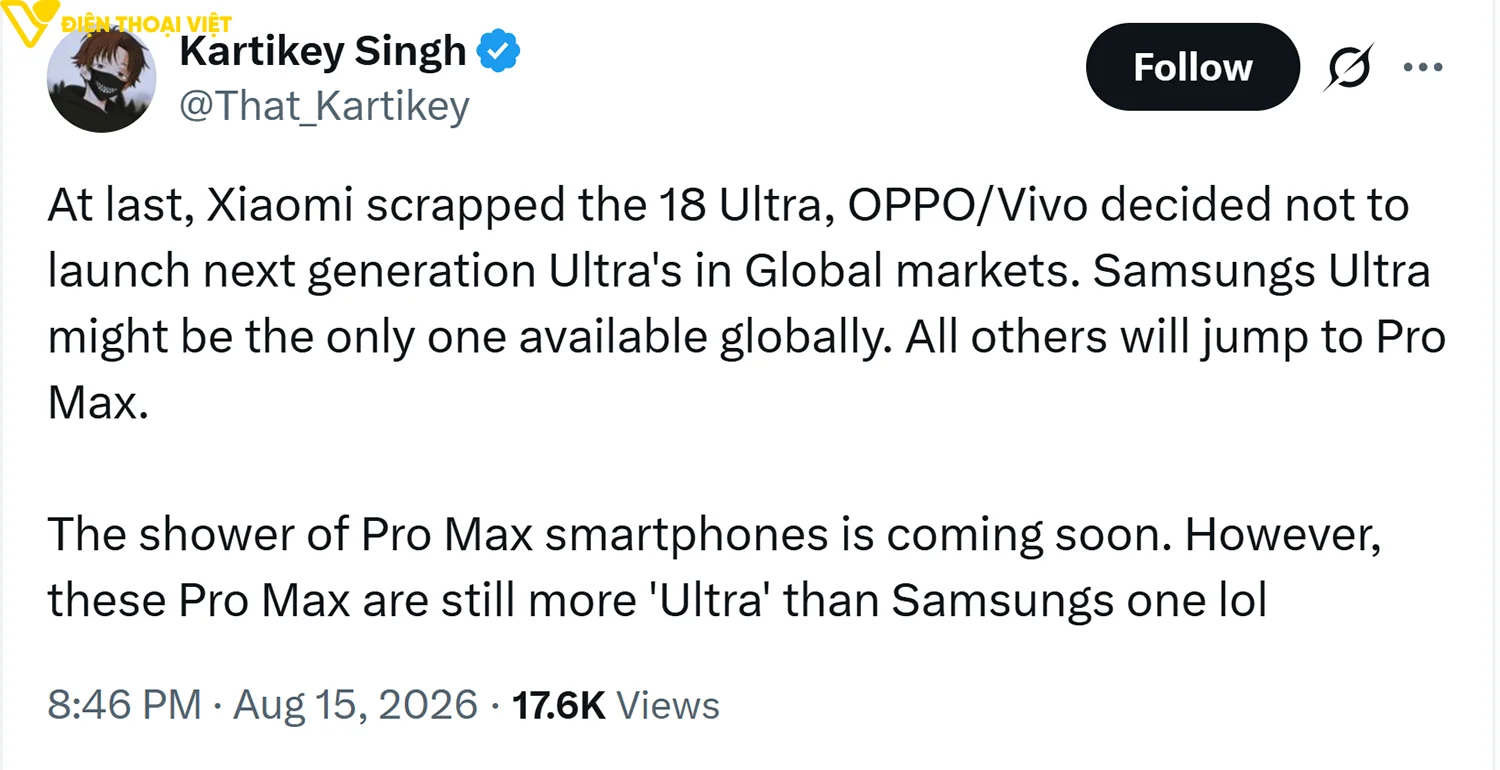 Xiaomi 18 Ultra sẽ bị khai tử?