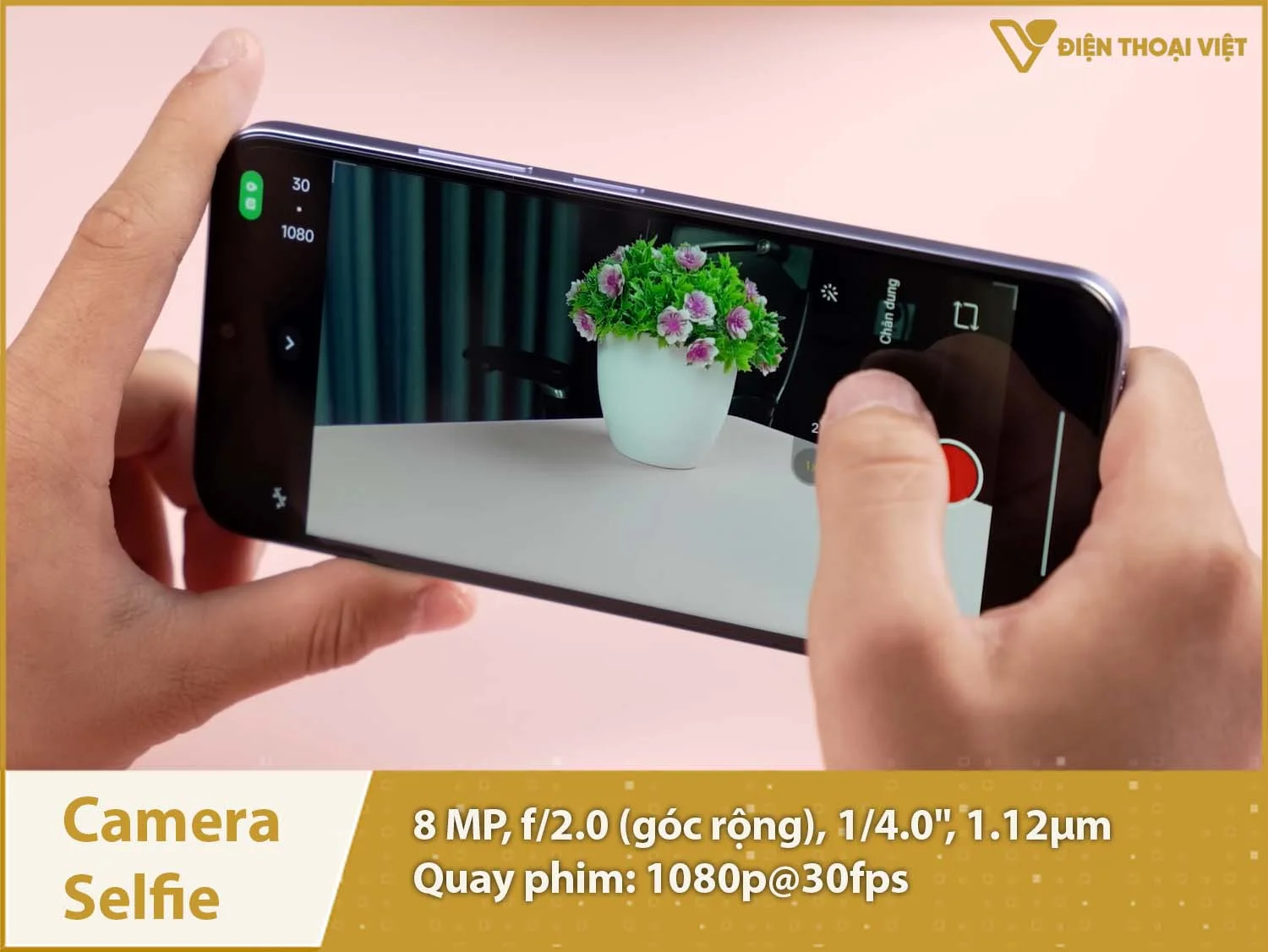 Camera selfie 8MP & Quay phim 1080p 