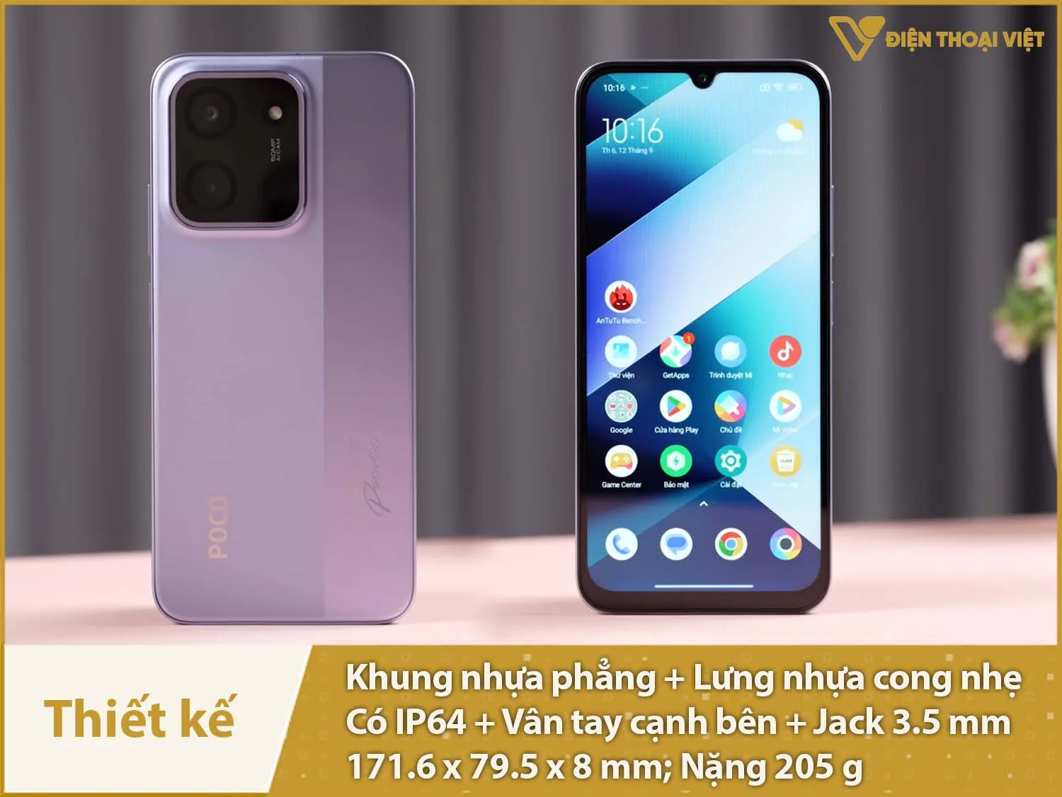 Thiết kế khá hiện đại, có IP64