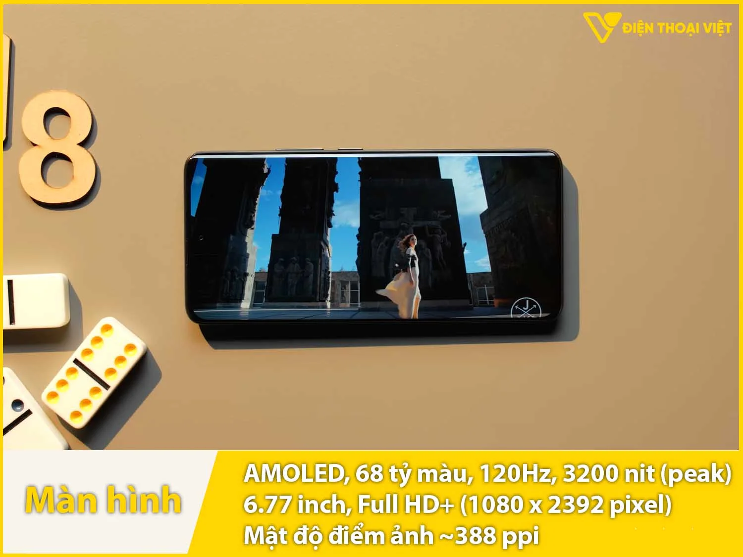 Màn hình cong AMOLED 68 tỷ màu, độ sáng cao 3200 nit