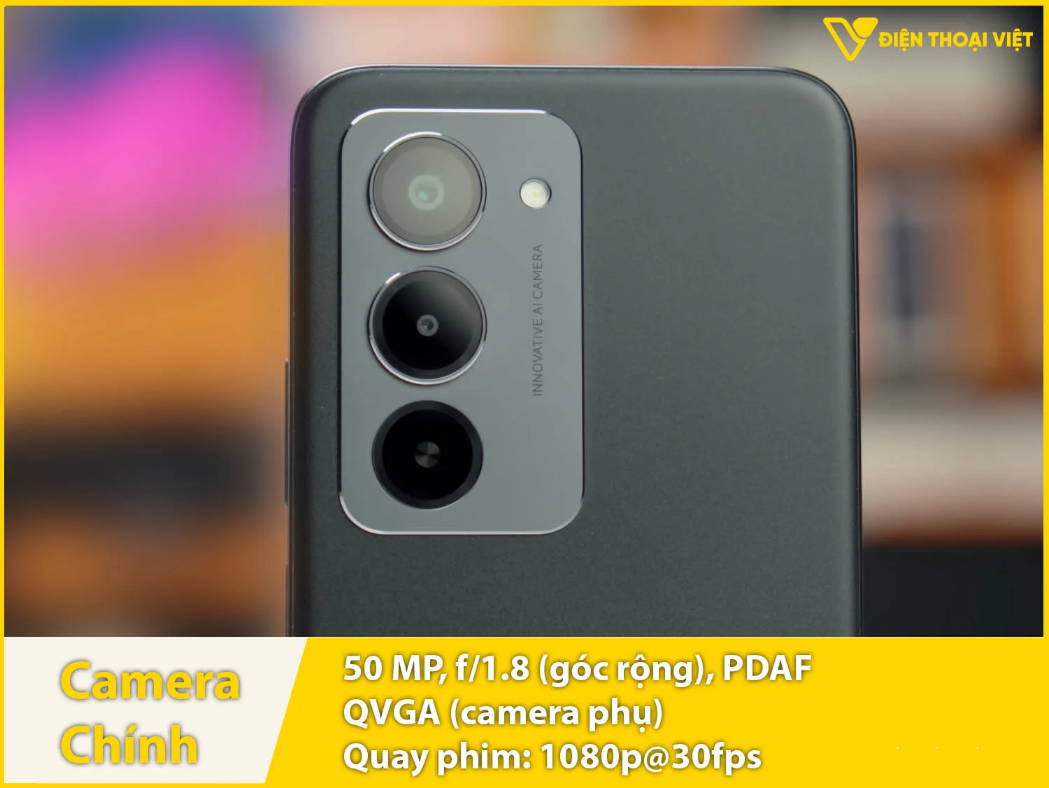 Camera kép 50MP & Quay video 1080p sắc nét
