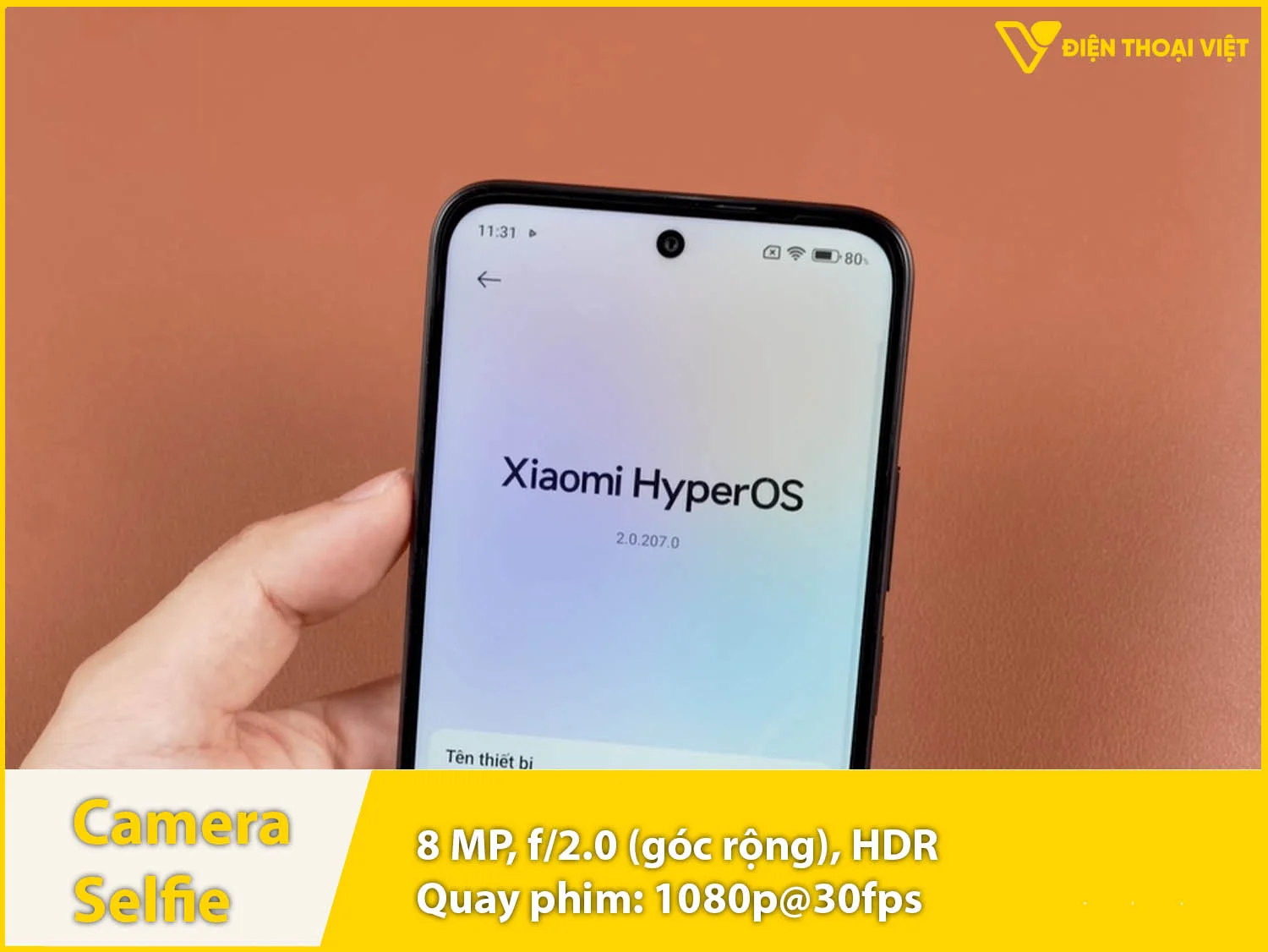 Camera selfie 8MP & Quay video 1080p