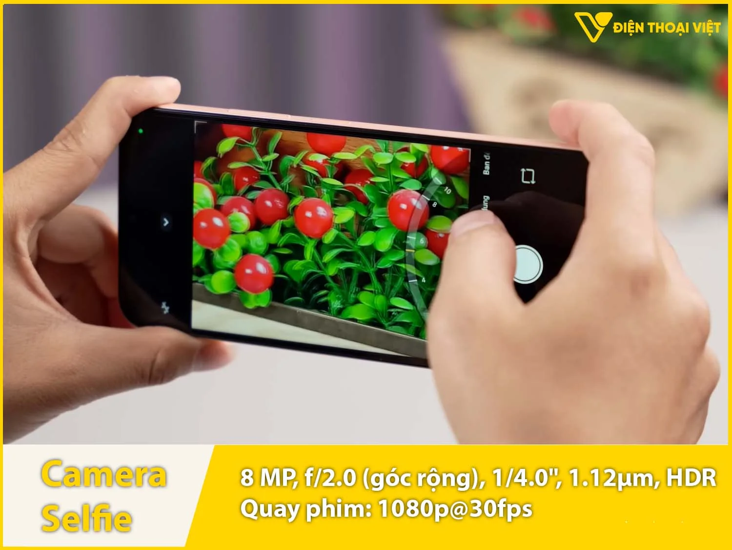 Camera selfie 8MP & Quay phim 1080p