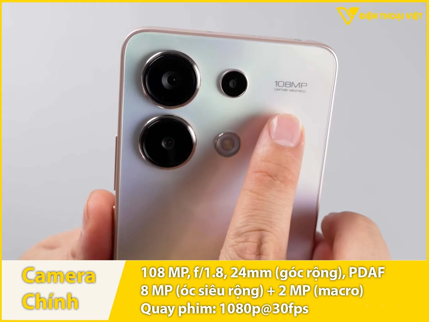 Camera chính 108MP & Quay phim 1080p