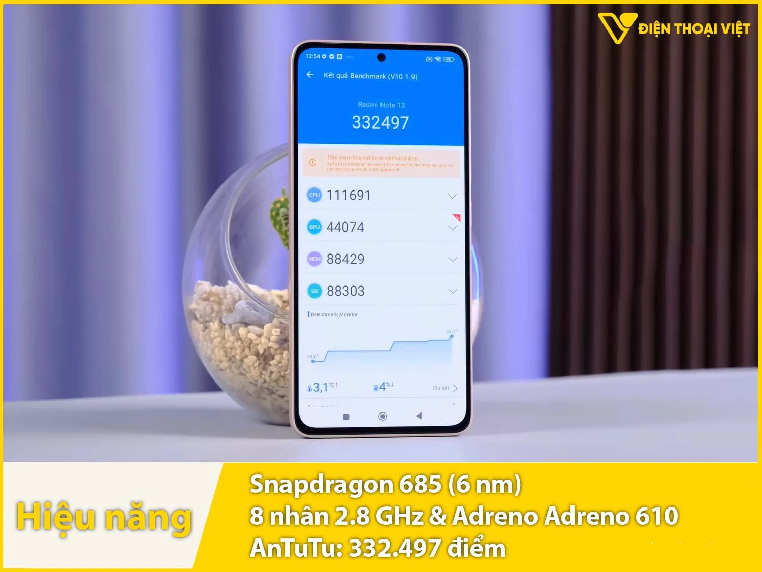 Hiệu năng mượt mà với 332.497 điểm AnTuTu 