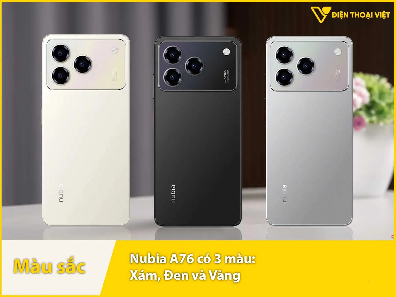 Nubia A76 (NFC) có 3 màu sắc lựa chọn