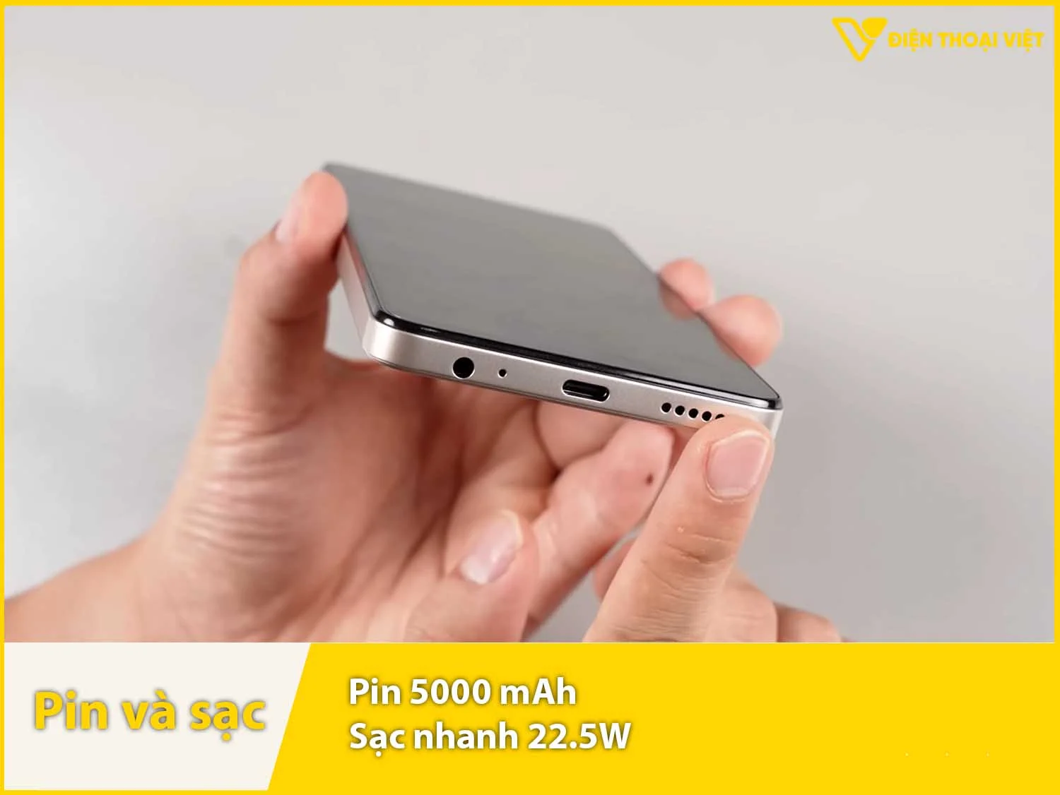 Pin 5000mAh & Sạc nhanh 22.5W