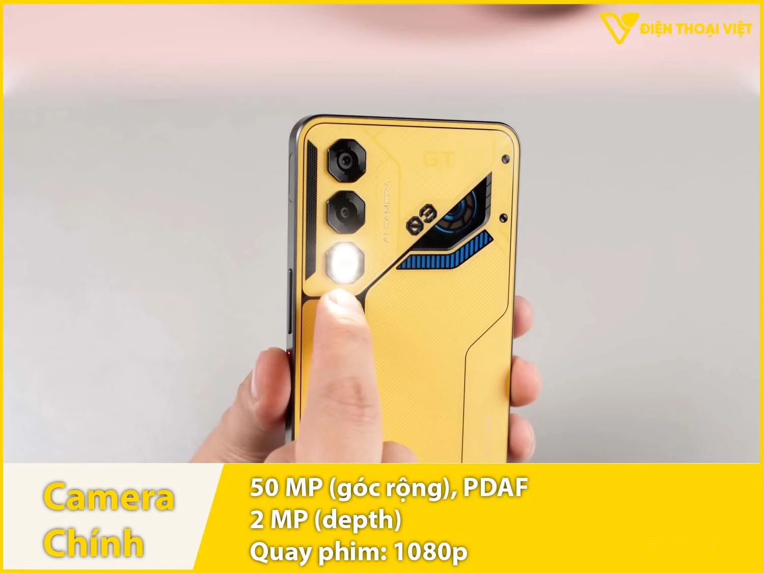 Camera sau 50MP + Ống kính phụ 2MP