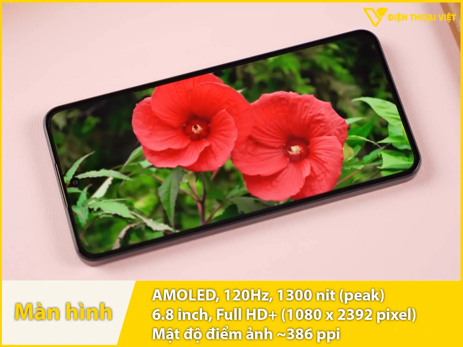AMOLED 6,8 inch - 120Hz - 1300 nit