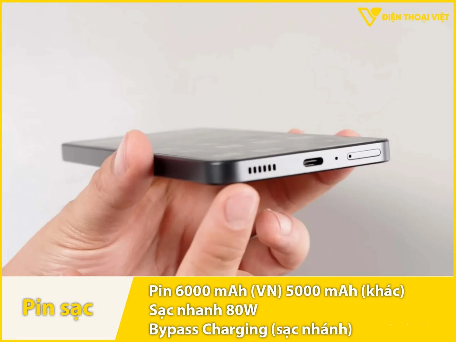 Pin 6000mAh & Sạc 80W