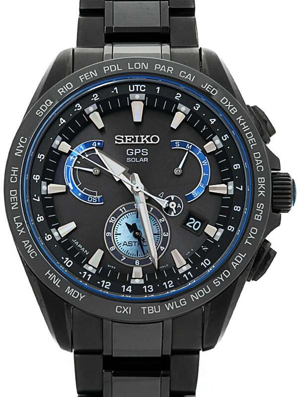 SEIKO Astron Michibiki 8X53-0AT0 Men Solar Radio GPS Black Blue SEIKO Astron Michibiki 8X53-0AT0 Men Solar Radio GPS Black Blue