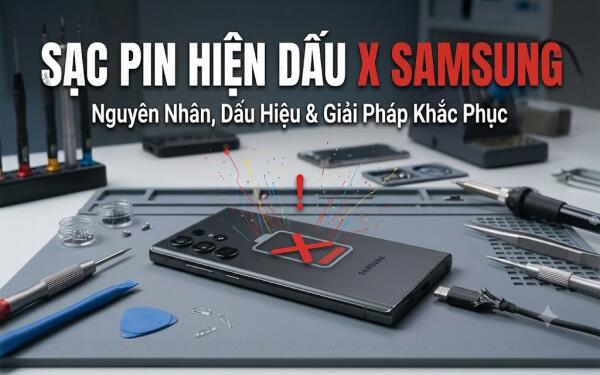 Sạc pin hiện dấu x Samsung: Dấu hiệu, nguyên nhân và cách khắc phục an toàn nhất