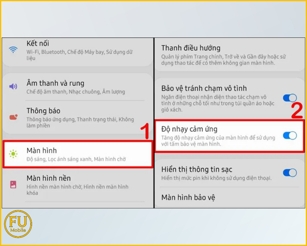 Bật độ nhạy cảm ứng trên Samsung