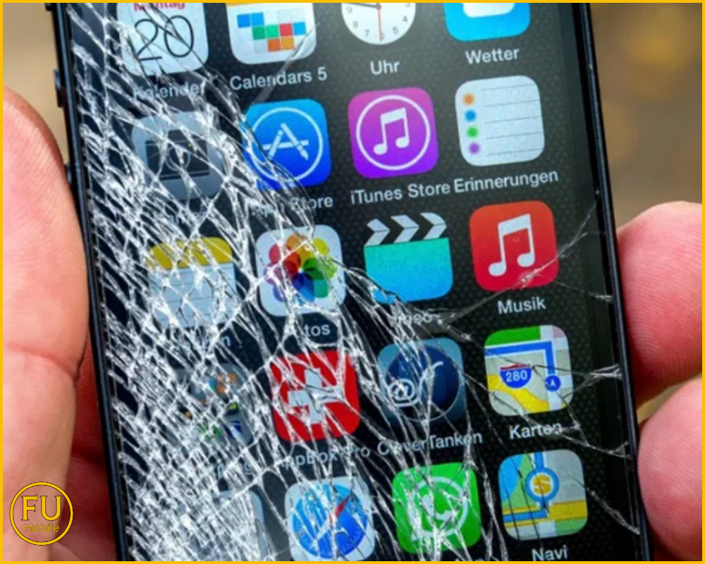 Điện thoại bị rơi vỡ, va chạm mạnh làm màn hình bị sọc