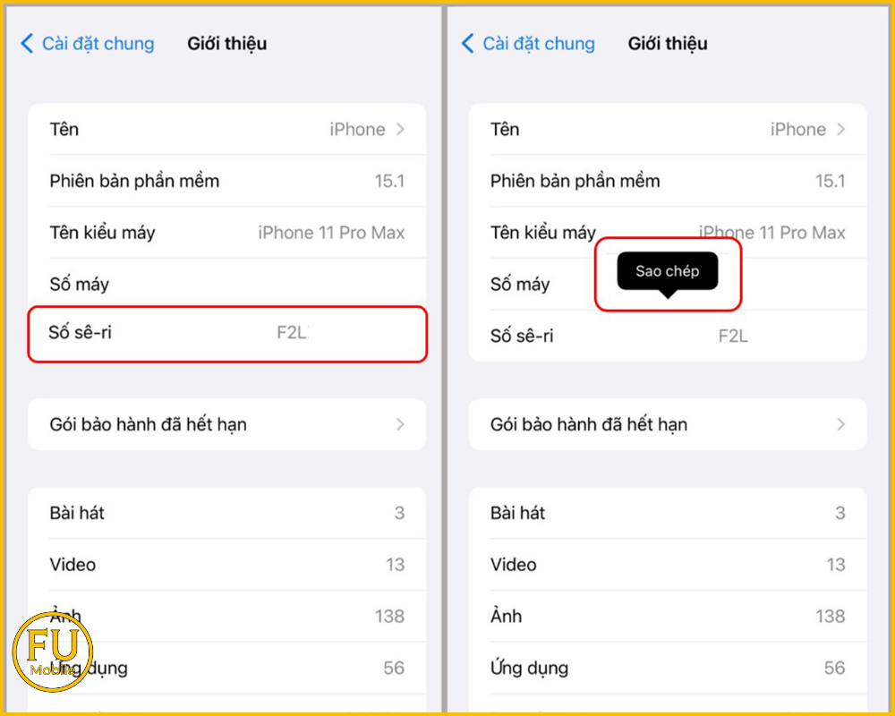 Hệ thống sẽ hiển thị trạng thái bảo hành của máy