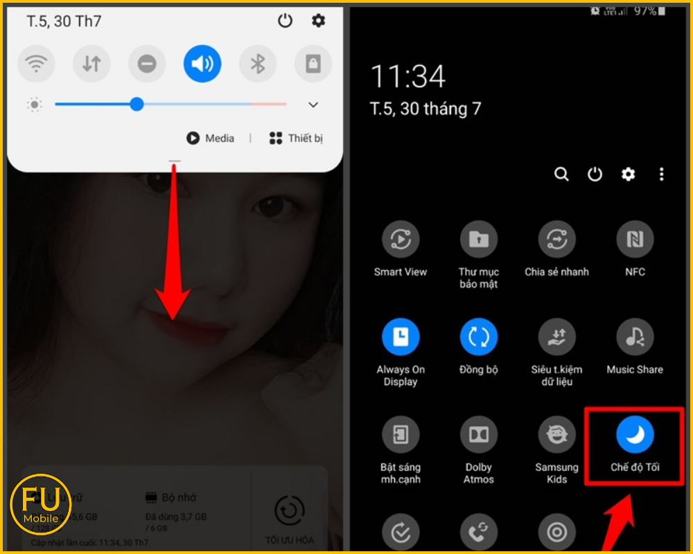 Sử dụng chế độ tối (Dark Mode)