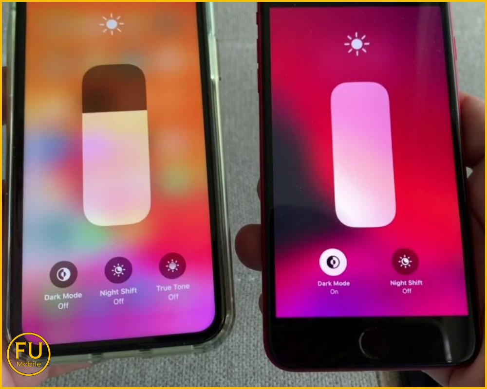 Sự khác biệt về màu sắc hiển thị giữa máy có True Tone (trái) và máy bị mất True Tone (phải)