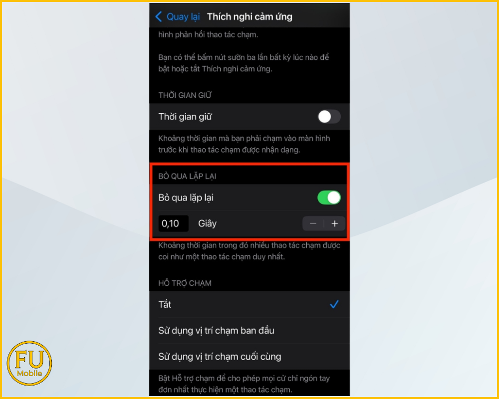 Tùy chỉnh Bỏ qua lặp lại