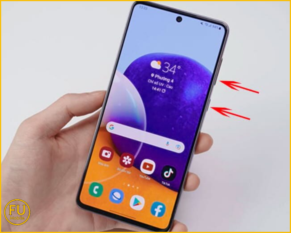 Cách chụp đối với máy J không có nút Home