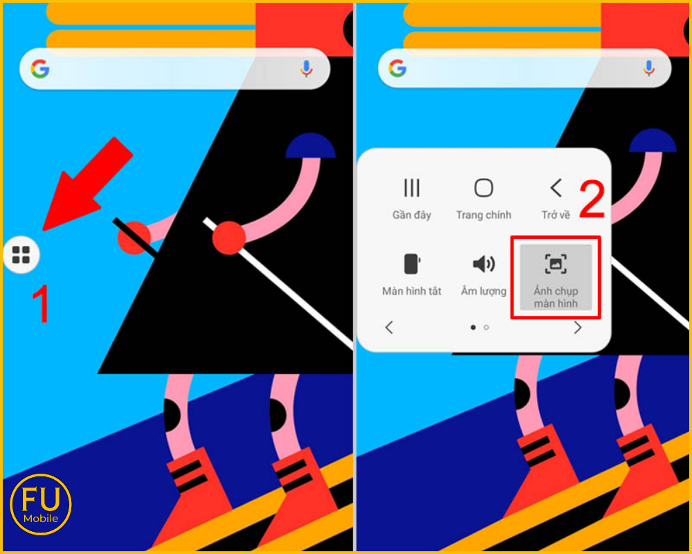 Cách chụp màn hình điện thoại Samsung bằng phím Home ảo