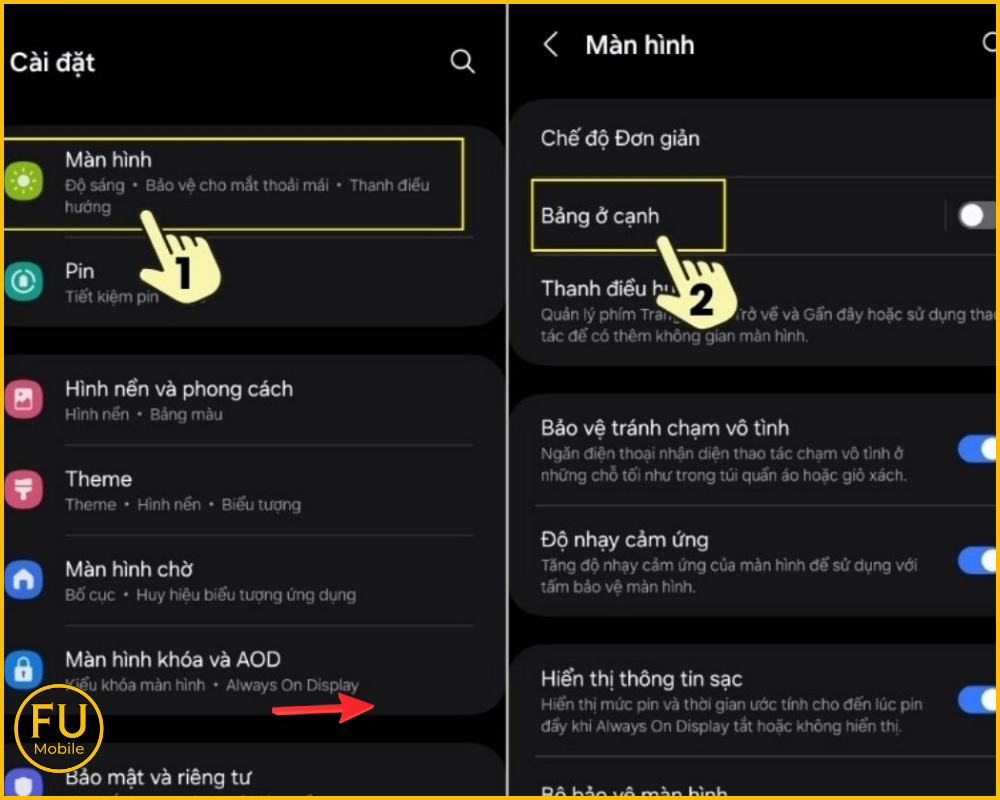 Cách chụp màn hình Samsung bằng sử dụng bảng điều khiển cạnh
