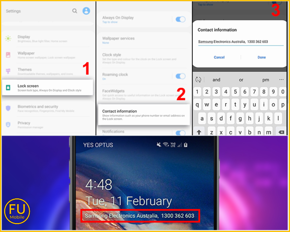Cách hiển thị tên trên màn hình khóa Samsung