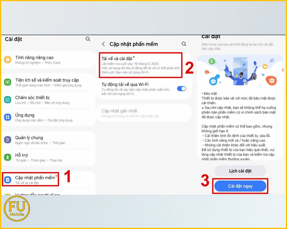 Cập nhật hệ điều hành Samsung