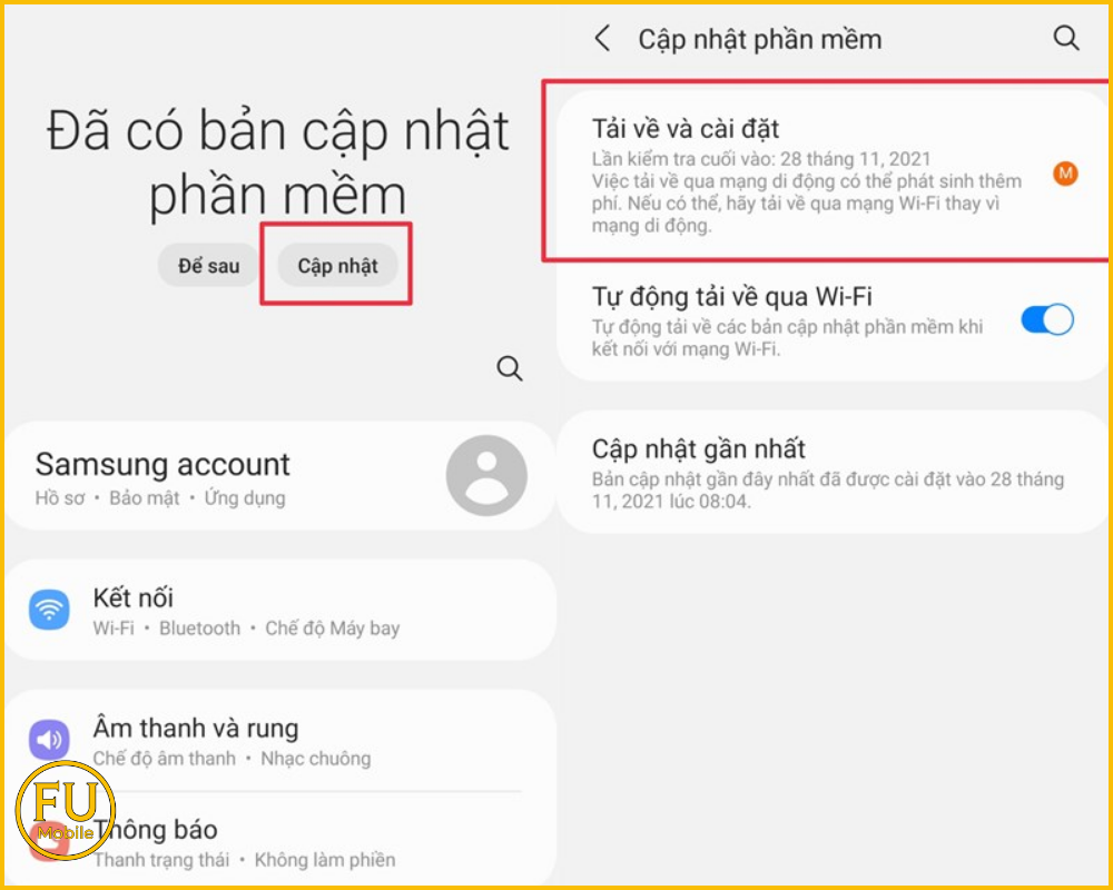 Cập nhật phần mềm Samsung