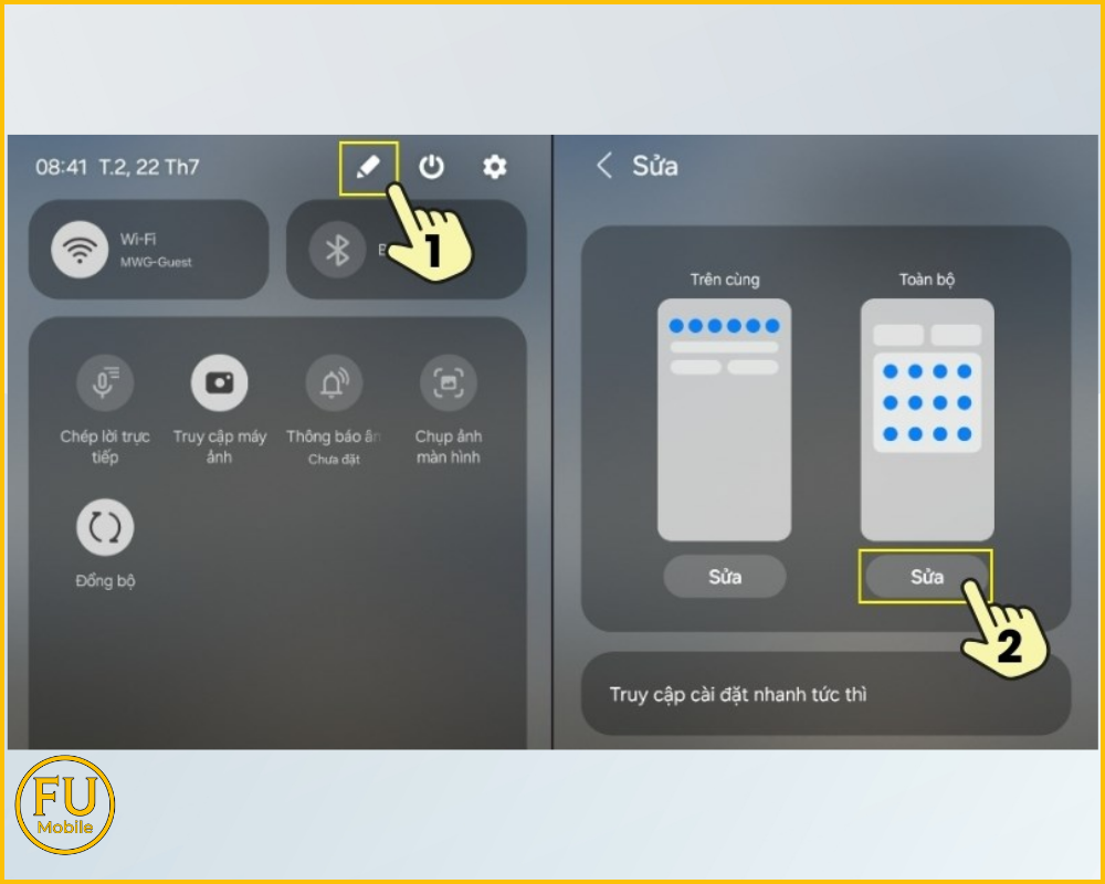Chọn biểu tượng cây bút và nhấn chỉnh sửa